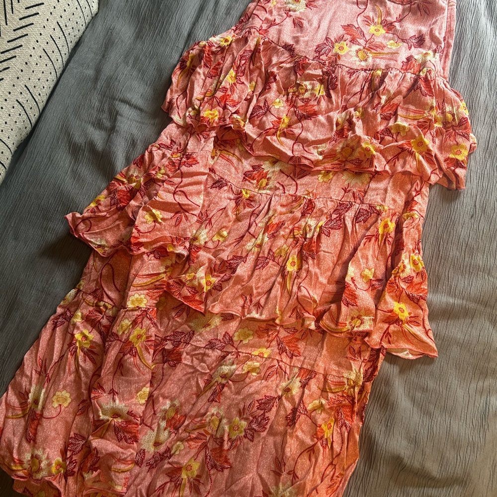 Floral Ruffled Maxi Skirt